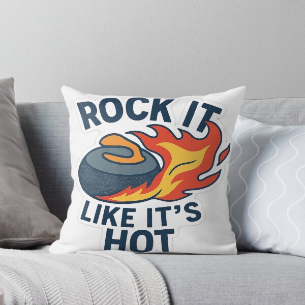 Item preview, Rock It Like It’s Hot – Flaming Curling Stone Design designed and sold by Sweeping Statements.