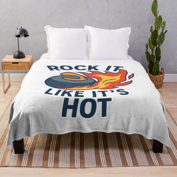 Item preview, Rock It Like It’s Hot – Flaming Curling Stone Design designed and sold by Sweeping Statements.