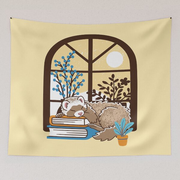 Item preview, Sleepy Ferret and Books designed and sold by Wlaurence.