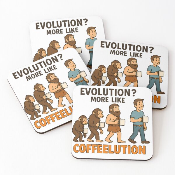 Item preview, Coffeelution: From Ape to Caffeine Addict designed and sold by QuirkWears.