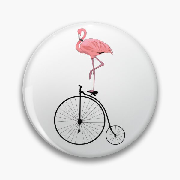 Item preview, Funny Flamingo Vintage Penny Farthing Bicycle designed and sold by Tammy Winand Arts.