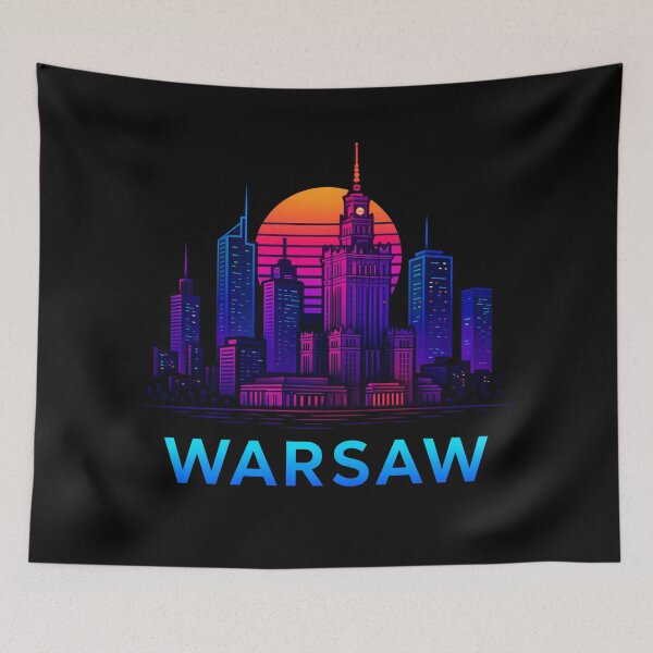 Item preview, Warsaw Neon Skyline Collection: Futuristic City Lights designed and sold by Design_Your_Day.