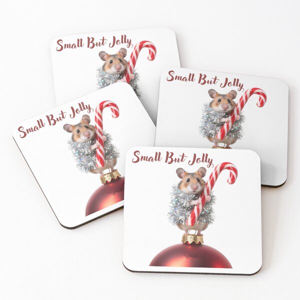 Item preview, Small But Jolly: Cheerful Hamster Wrapped in Tinsel Holding Candy Cane atop Christmas Ornaments - Cute Holiday T-Shirt designed and sold by ArtPetrenko90.