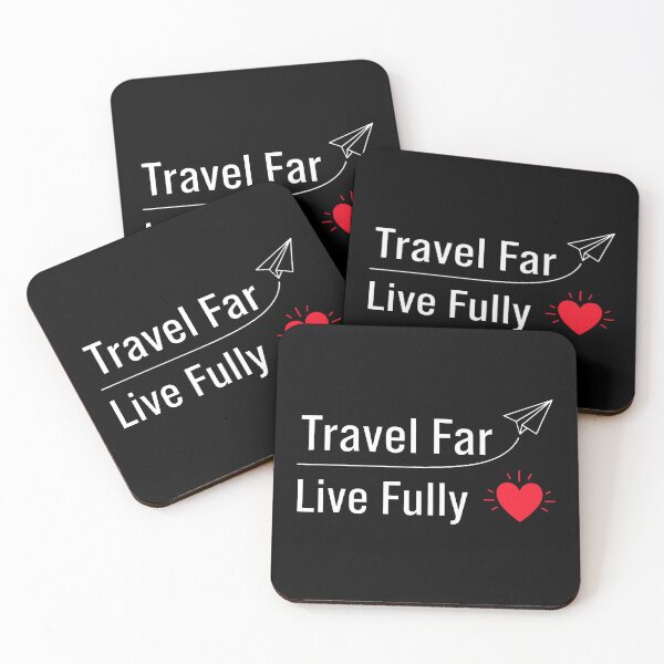 Item preview, Travel Far Live Fully – Motivational Travel Quote with Heart and Paper Plane designed and sold by Fikuall.