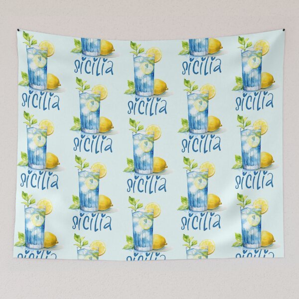 Item preview, Sicilia Love – Italian Lemonade Watercolor Design designed and sold by EmeraldeaArt.