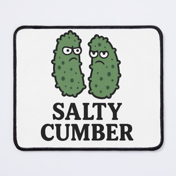 Item preview, Salty Cumber – Funny Grumpy Pickle Pun Design designed and sold by Kesterton.
