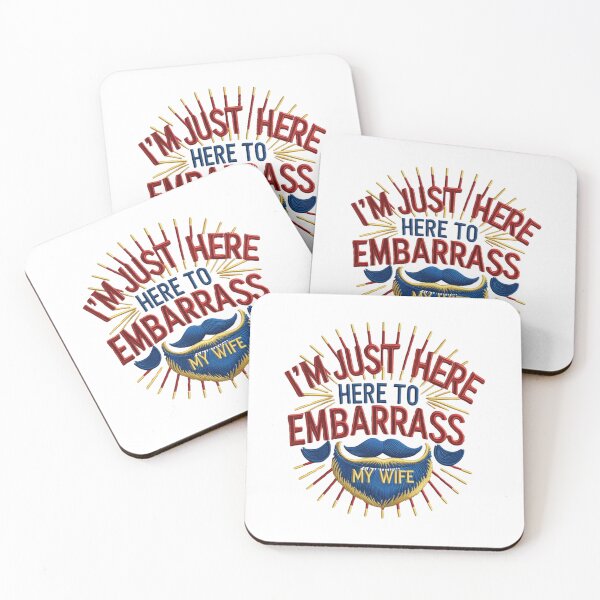 Item preview, I'm Just Here to Embarrass My Wife Funny Dad Embroidered Beard Design designed and sold by ArtDesignTp.