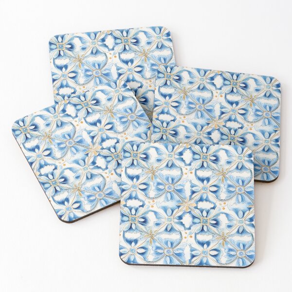 Item preview, Indigo Azulejo Blue Portuguese Mandala Tiles Pattern – Elegant Mediterranean Vintage Design designed and sold by PRINYOS.