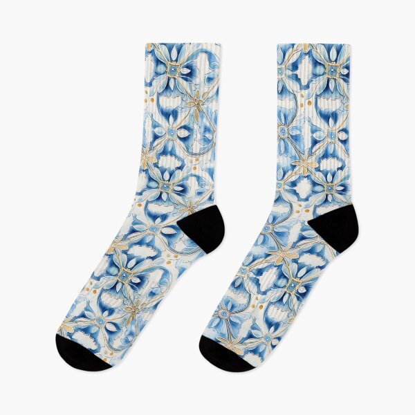 Item preview, Indigo Azulejo Blue Portuguese Mandala Tiles Pattern – Elegant Mediterranean Vintage Design designed and sold by PRINYOS.