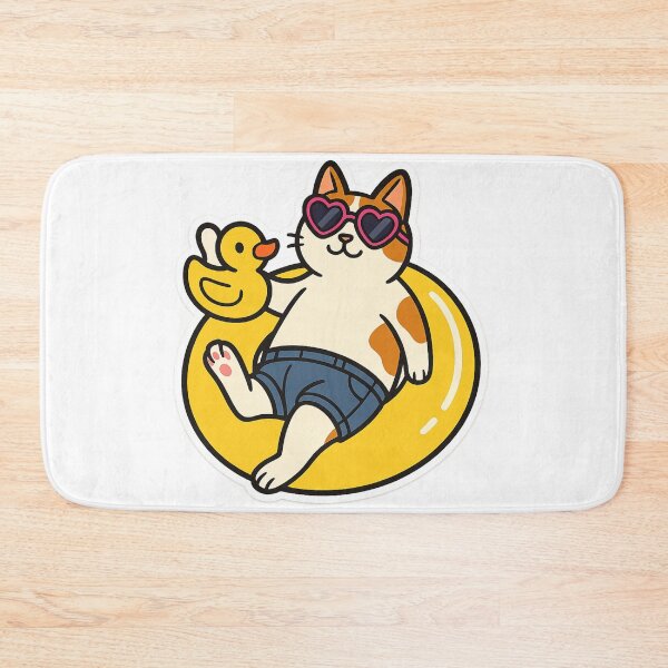 Item preview, Cat On Floatie designed and sold by Wandertrace.
