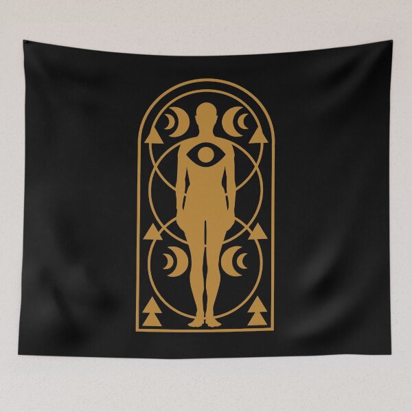 Item preview, Ascension Portal – Cosmic Human with Third Eye & Moon Phases designed and sold by musingtreeart.