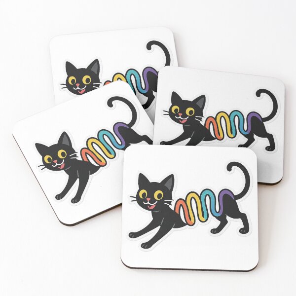 Item preview, Slinky Cat Sticker – Wavy Rainbow Spring Body Cartoon designed and sold by Wandertrace.