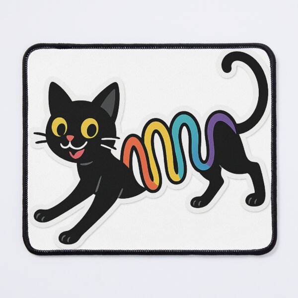 Item preview, Slinky Cat Sticker – Wavy Rainbow Spring Body Cartoon designed and sold by Wandertrace.