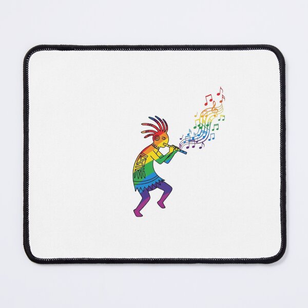 Item preview, Ancient Vibes: Rainbow Music Kokopelli Sticker & Apparel Design  designed and sold by asliberry.