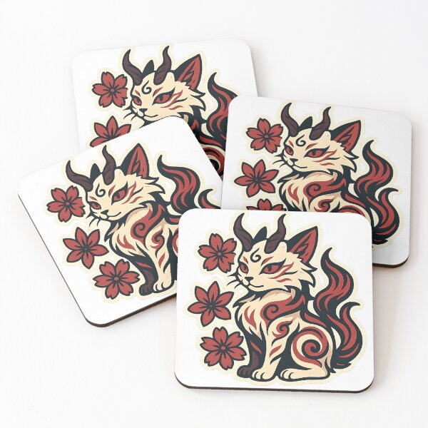 Item preview, Red & Black Mythical Cat designed and sold by Anime and 90s Style.