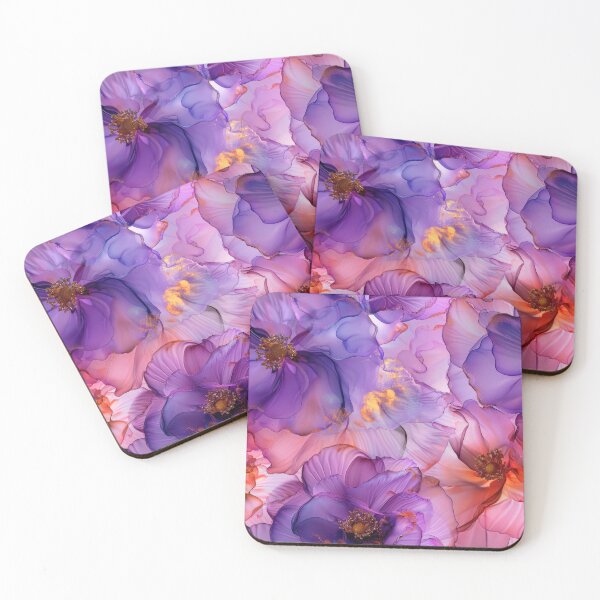 Item preview, Lilac And Blue Alcohol Ink Floral Abstract Designs designed and sold by DEC02.
