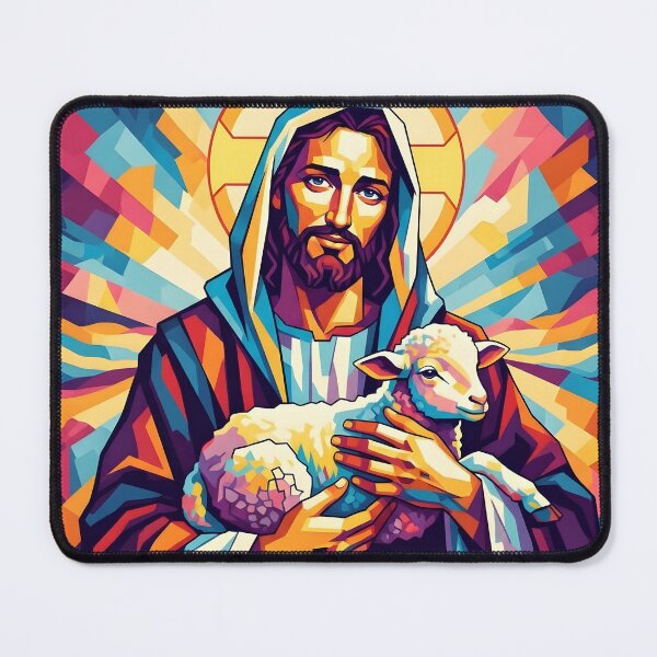 Item preview, Jesus portrait painting. Modern christian wall canvas art designed and sold by Printeronomy.
