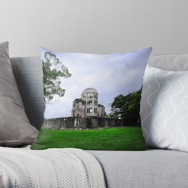 Hiroshima A-Bomb Dome Throw Pillow