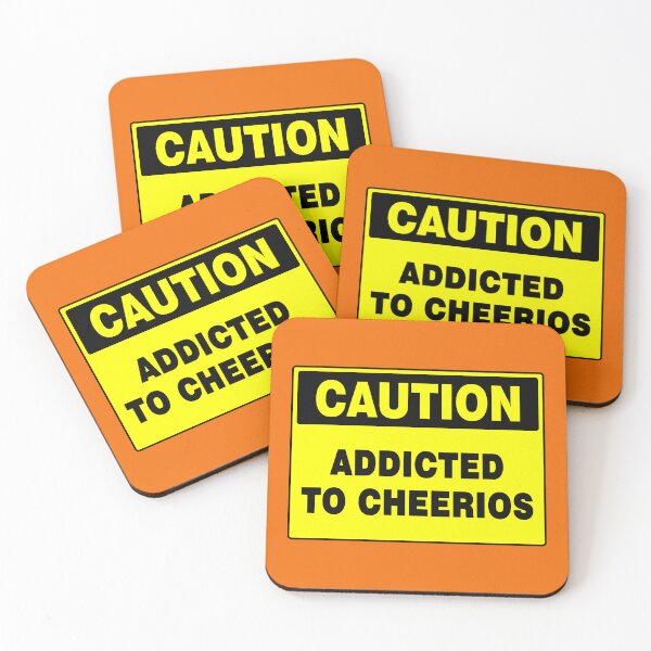 Item preview, Caution Addicted To Cheerios, Yellow Novelty Sign, Cereal, Quotes  designed and sold by AASparksDesigns.