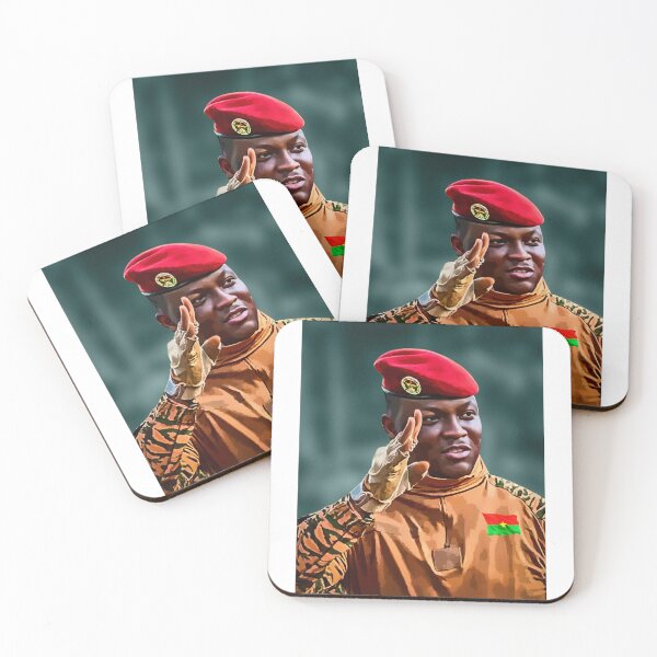 Item preview, Ibrahim Traore portrait, colorful Pan-African artwork designed and sold by Youngkev-arts.