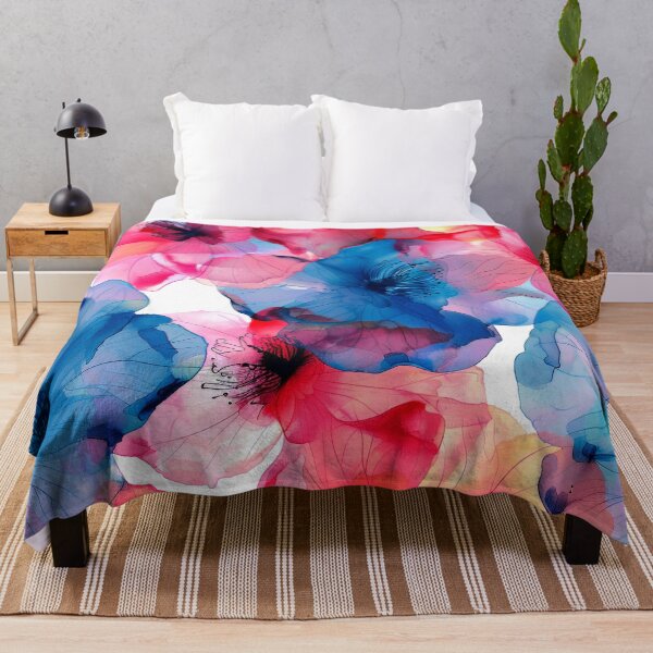 Item preview, Pink And Blue Abstract Floral In Alcohol Ink designed and sold by DEC02.