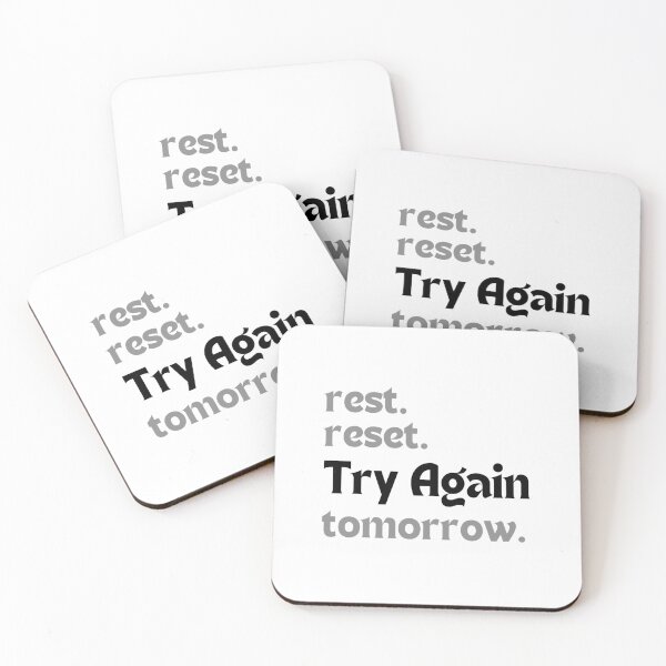 Item preview, Motivational Quote – Rest. Reset. Try Again Tomorrow. (Minimalist Self-Care & Mental Wellness Design) designed and sold by MakeMyDaze.