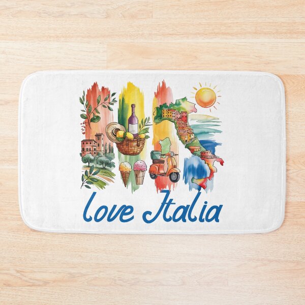 Item preview, Love Italia – Vertical Brushstroke Collage with Text designed and sold by EmeraldeaArt.