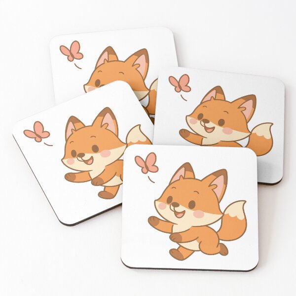 Item preview, Baby fox chases a butterfly designed and sold by TheNewPixel.