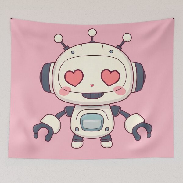 Item preview, Blushing Lovebot designed and sold by KaviPatterns.