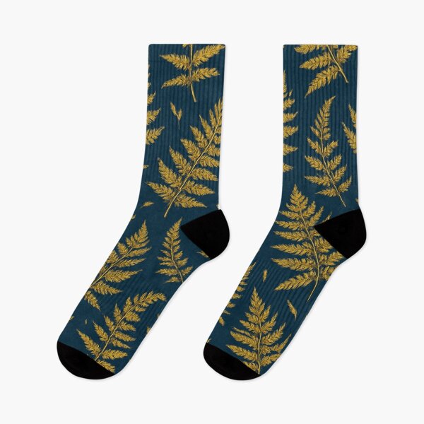 Artikelvorschau, Golden Ferns on Midnight Blue – Seamless Pattern entworfen und verkauft von Neonyx2020.