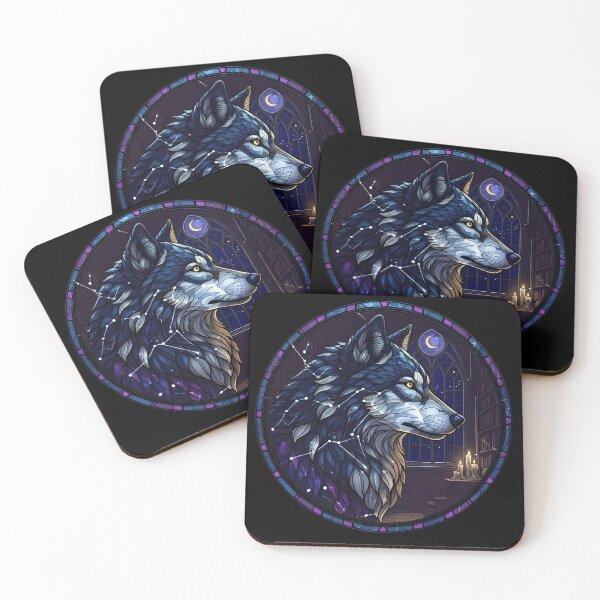Item preview, Dark Academia Stained Glass Wolf T-Shirt designed and sold by AetherLightArt.