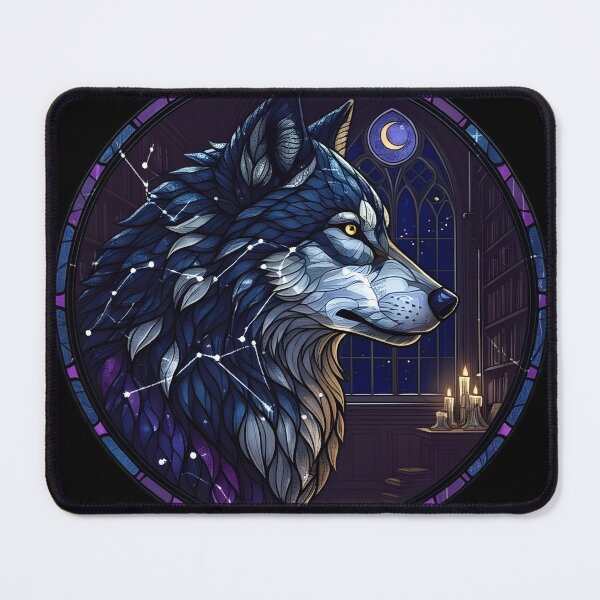 Item preview, Dark Academia Stained Glass Wolf T-Shirt designed and sold by AetherLightArt.