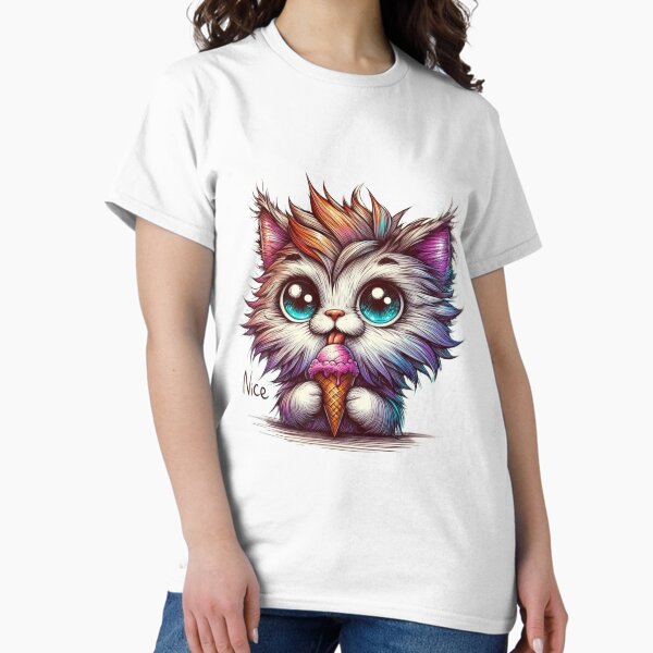 Item preview, Lindo gatito helado: ilustración de gato chibi de ojos grandes designed and sold by Closeddog.