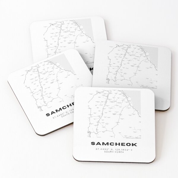Item preview, Minimalist Samcheok Map – Korea’s Limestone Caves & Beaches in Line Art designed and sold by RM-Journey.