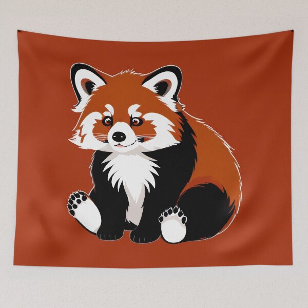 Item preview, Red Panda Sitting Cute Art designed and sold by CTM ArtStudio.