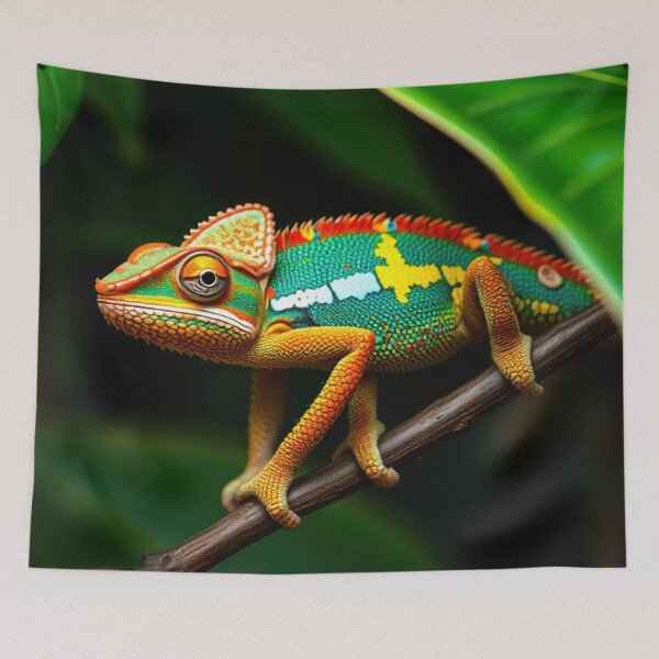 Item preview, Colorful Chameleon in Jungle designed and sold by CTM ArtStudio.