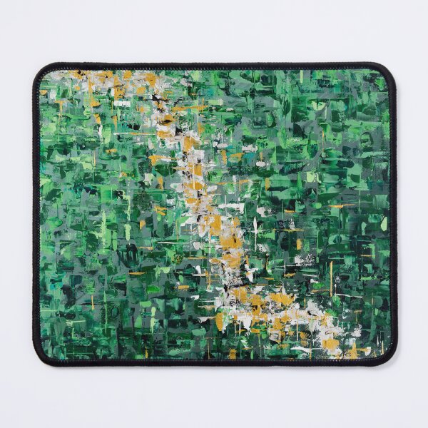 Item preview, “Werifesteria”, green and gold abstract forest path vibes designed and sold by emmalyonsart.
