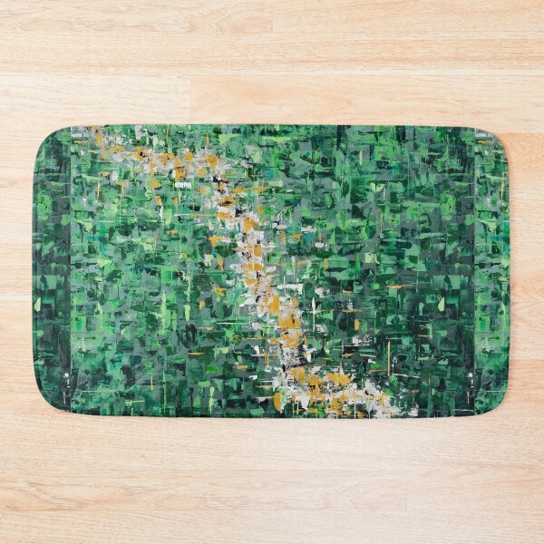 Item preview, “Werifesteria”, green and gold abstract forest path vibes designed and sold by emmalyonsart.