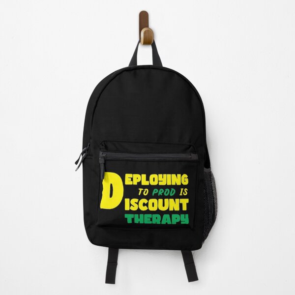 Item preview, Deploying to Prod Is Discount Therapy for programmers developers designed and sold by Sarcastic designs.