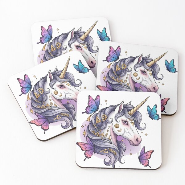 Item preview, Unicorn and Butterflies – Colorful and Magical Tattoo Illustration designed and sold by  Ojo de Lilith.