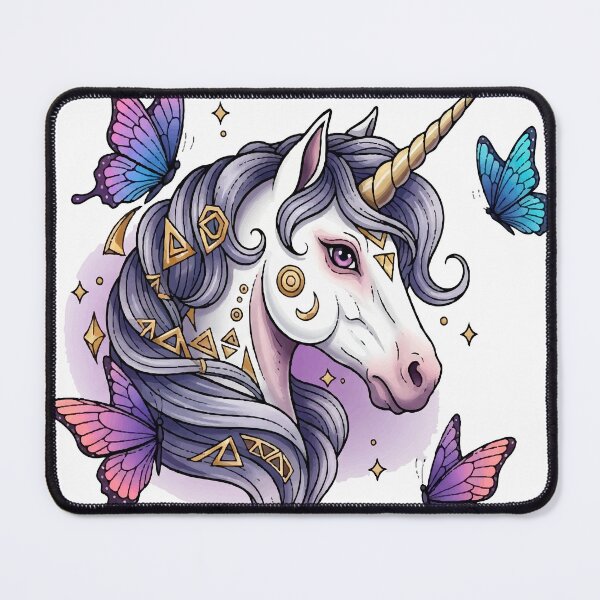 Item preview, Unicorn and Butterflies – Colorful and Magical Tattoo Illustration designed and sold by  Ojo de Lilith.