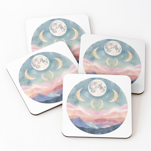 Item preview, Soft Pastel Moon Phases | Celestial Circle Design | Evening Sky Aesthetic designed and sold by Dream Circuit .