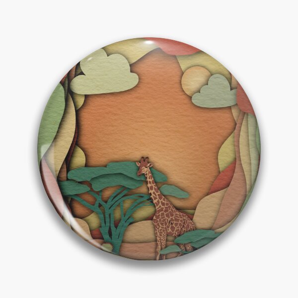 Item preview, Sunset Safari Moodboard - Paper Cutout Giraffe Art  designed and sold by ShwethaSSK.