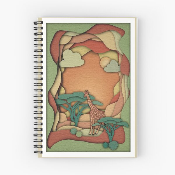 Item preview, Sunset Safari Moodboard - Paper Cutout Giraffe Art  designed and sold by ShwethaSSK.