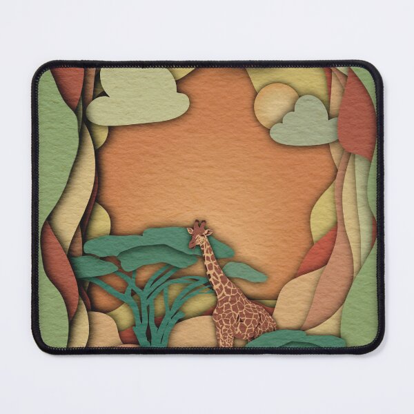 Item preview, Sunset Safari Moodboard - Paper Cutout Giraffe Art  designed and sold by ShwethaSSK.