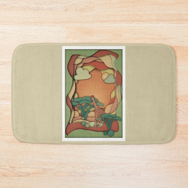 Item preview, Sunset Safari Moodboard - Paper Cutout Giraffe Art  designed and sold by ShwethaSSK.