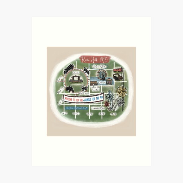 Vista previa del artículo con la obra «Rich Hill, MO - Famoso por el Cuarto», diseñado y vendido por TrinityJeanDESIGNS.