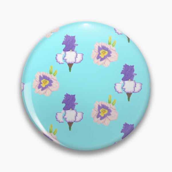 Item preview, Beautiful Floral Pattern in Color Pencil – Iris & Day Lily on Light Blue designed and sold by DLawsonDesigns.