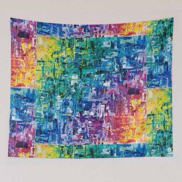 Item preview, “Seasons” geometric abstract rainbow designed and sold by emmalyonsart.