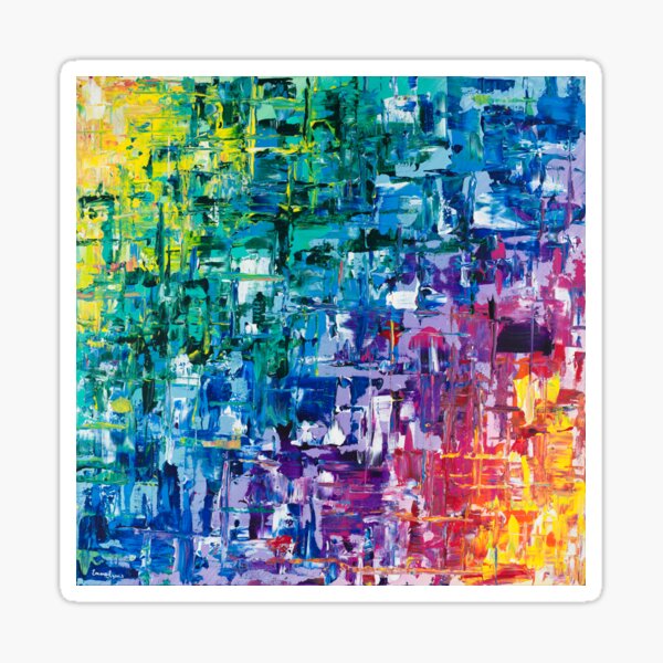 Item preview, “Seasons” geometric abstract rainbow designed and sold by emmalyonsart.
